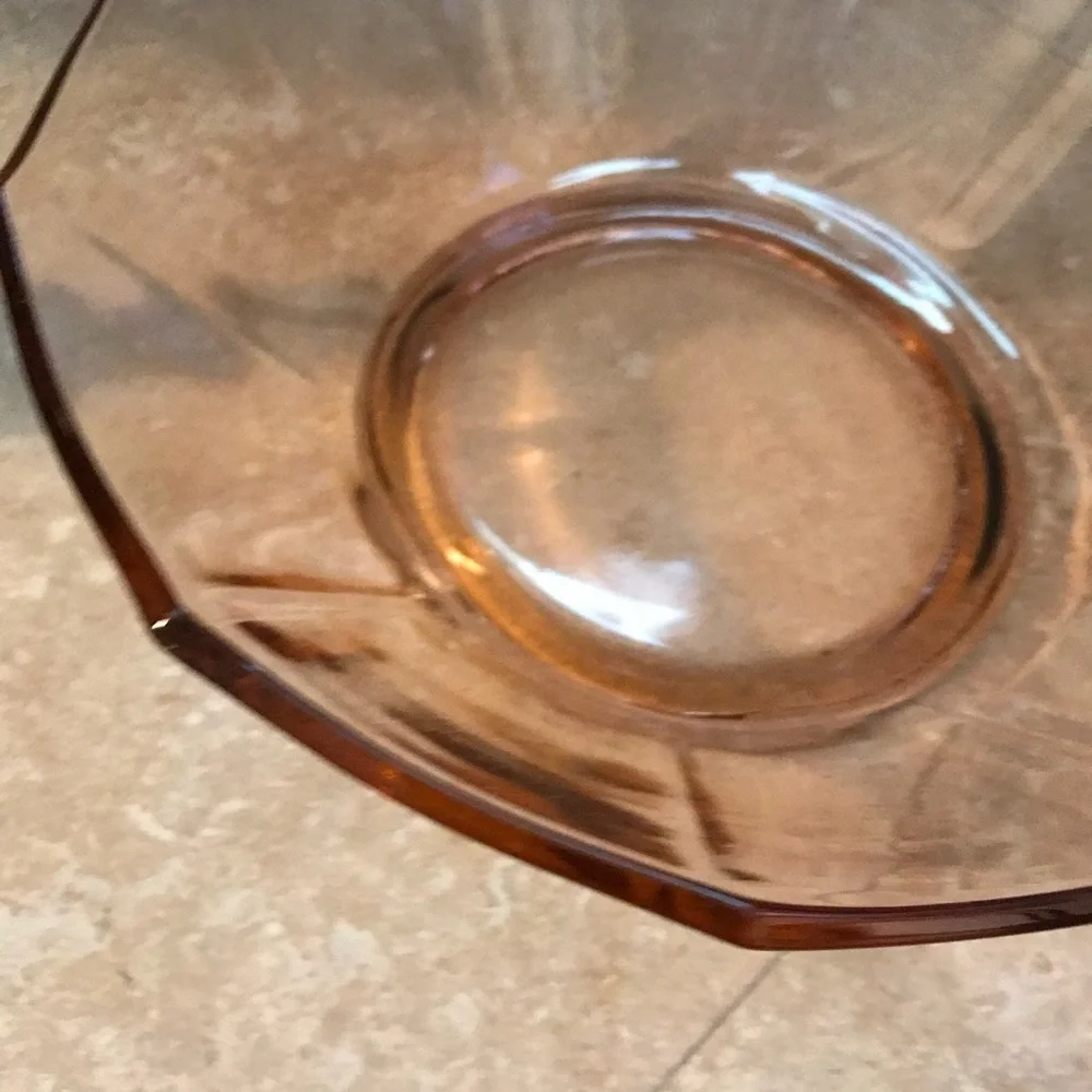 Pink Imperial Glass Hexagon Molly Bowl Dish Pink Depression Glass 1930’s